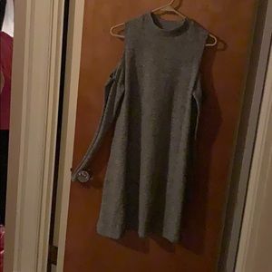 Cold shoulder knit dress